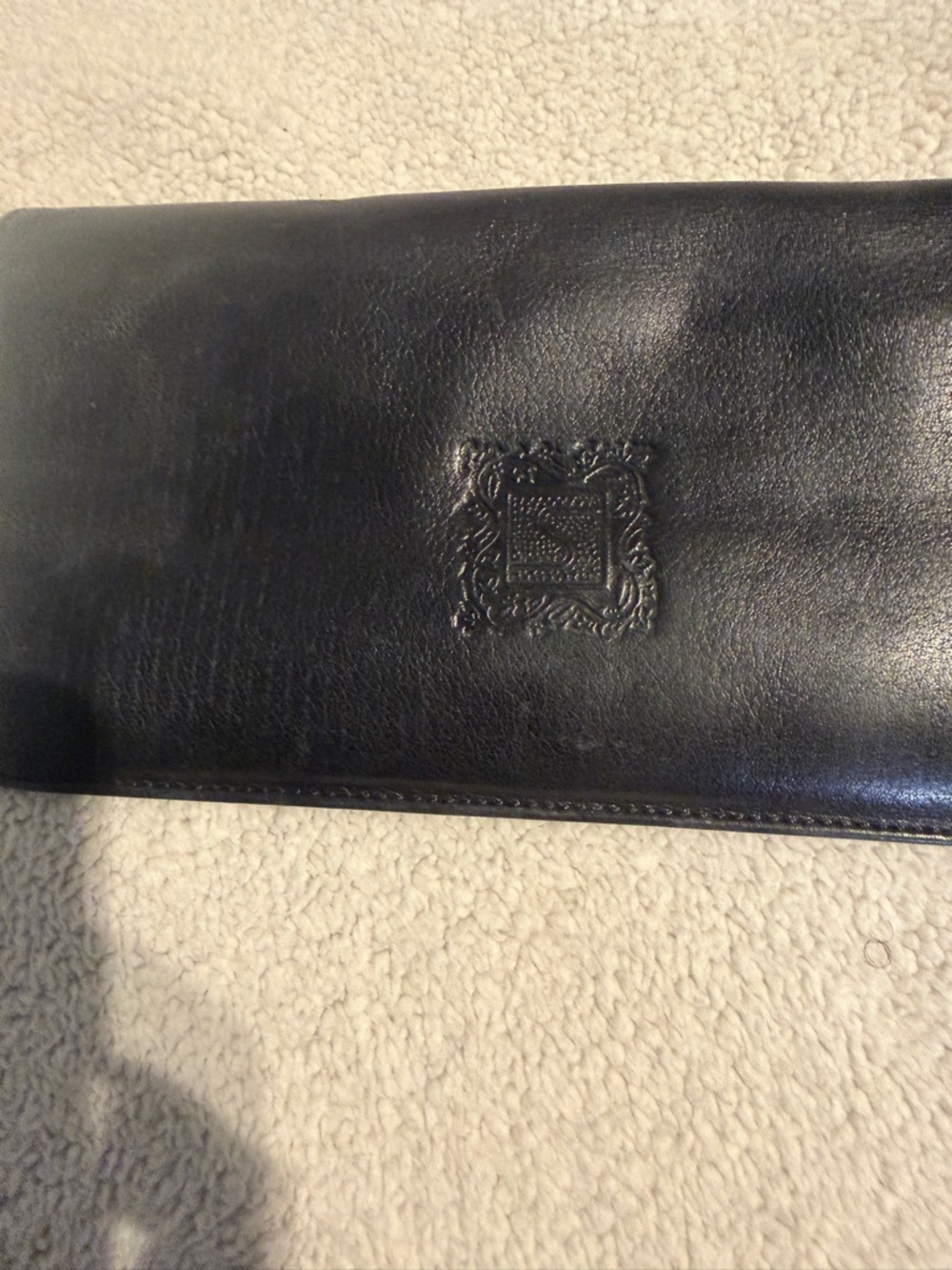 Source Unknown Black Leather Envelope Clutch Wallet